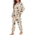 thumbnail image 2 of Renewold Womens Halloween Pajamas Fall Cozy Loungewear Plus Size Long Sleeve Sleepwear Drawstring Pajama Sets Witch Skull Two Piece Jogger Set Spider Web Nightwear Size XL, 2 of 7