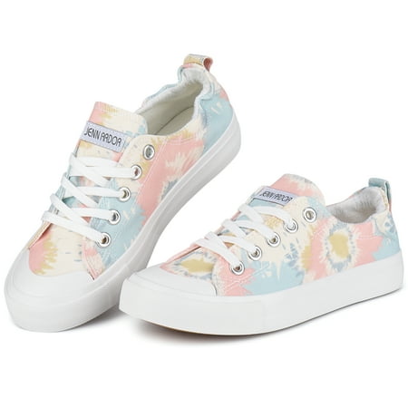 

JENN ARDOR Canvas Shoes Sneakers for Women Low Top Slip On Casual Comfortable Walking Flats