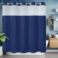 thumbnail image 6 of No Hook Navy Blue Pure Color Shower Curtain with Snap in Liner Set, Aesthetics Contemporary Luxury Waterproof Fabric Bathroom Curtains with See Through Top Window, Hotel Style Modern 66 x 72 Inch, 6 of 9
