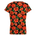 thumbnail image 6 of Red Poppies on Black Women's Blouse Short Sleeve Women's Top T-Shirt Spring Summer Clothes, 6 of 7