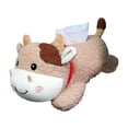 thumbnail image 3 of Porta pañuelos de peluche para coche, caja de pañuelos de dibujos animados, juguete de peluche, porta pañuelos de papel Vaca, 3 of 9