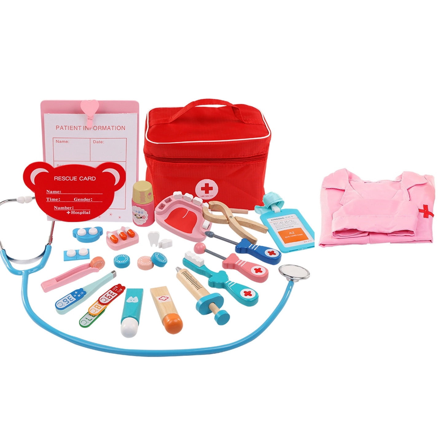 Big Save,HWRETIE Simulation Home Toy Clearance,Medicals Kit Doctors Nurse Dentist Pretend Roles Play Toy Set,Kids Game Gift