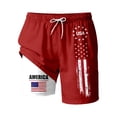 thumbnail image 4 of Oiyii Boys 4Th of July Swim Trunks with Compression Liner Summer Beach Shorts, Sizes 5-14, 4 of 4