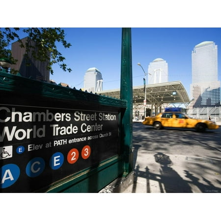 Outdoor Sign for the Subway Station to Get to the World Trade Center Ground Zero Memorial Print Wall (Best Subway Stations In The World)