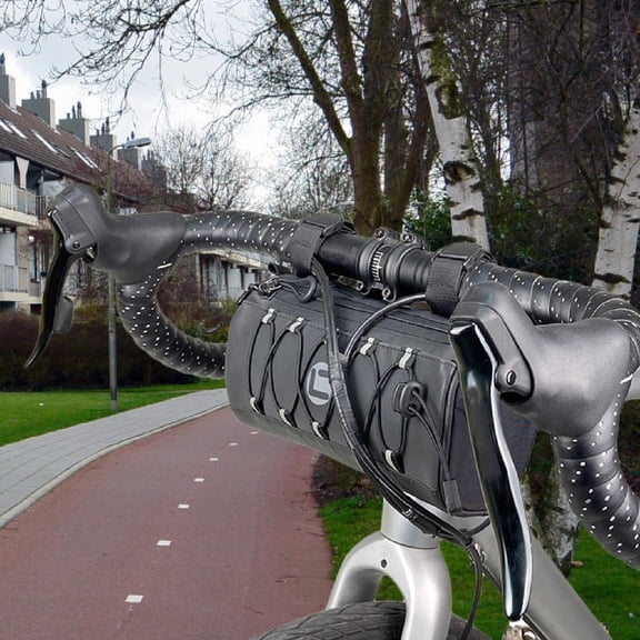 lacooooppia Handlebar Bag Pouch Accessories Portable Lightweight Men with Reflective Strip Shoulder Bag for Mountain Bike Outdoor