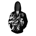 thumbnail image 4 of Sudadera con capucha de otoño para hombre, sudadera con capucha con estampado de caballero y guerrero, sudadera con cremallera, sudadera con capucha informal holgada, ropa Y2k, sudadera, 4 of 4