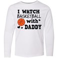 thumbnail image 3 of Inktastic I Watch Basketball with Daddy Long Sleeve Youth T-Shirt, 3 of 5