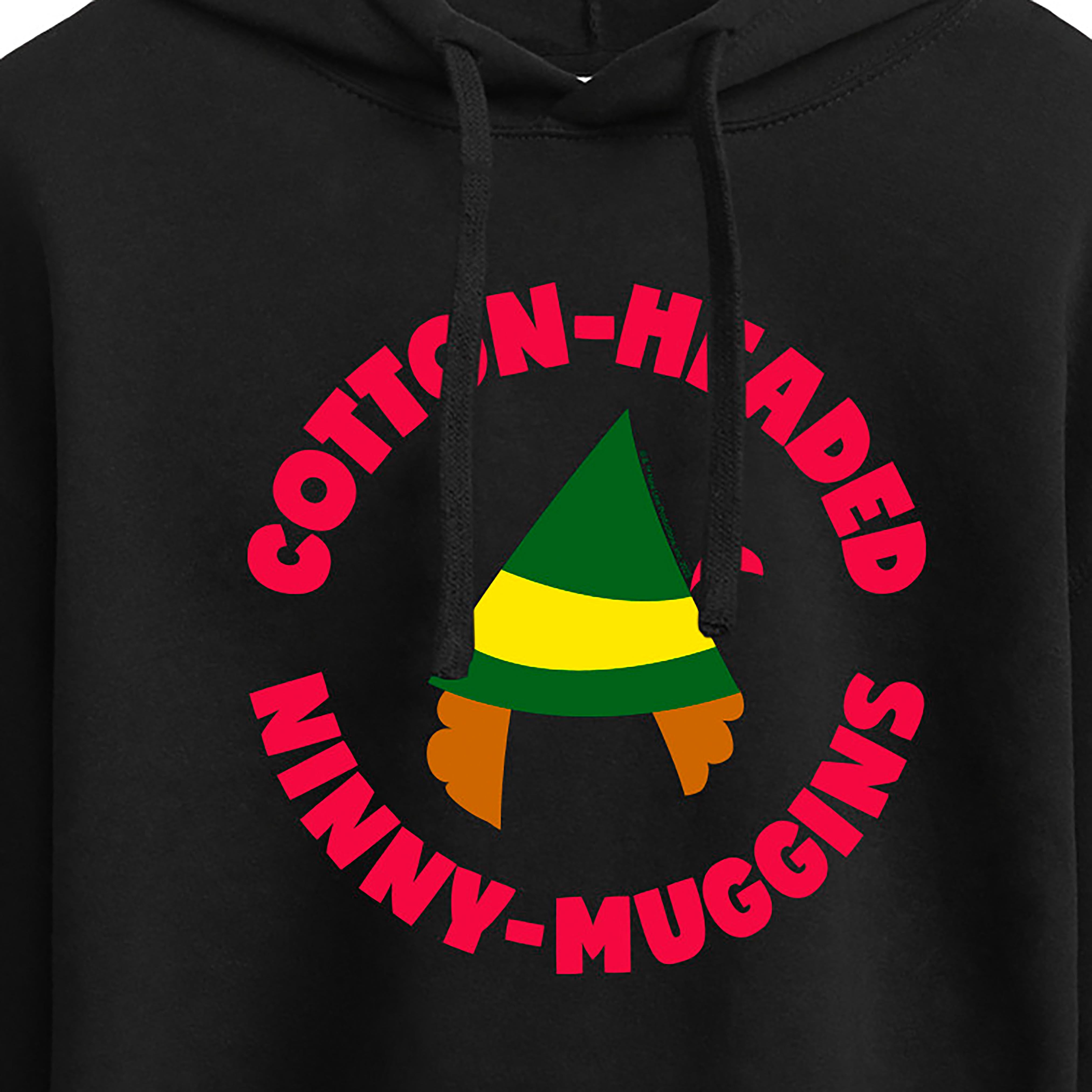 ELF - Christmas Family Set Ninny Muggins - Juniors Cropped Pullover Hoodie