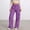 Purple, variant on Cargo Pants for Women High Waisted Straight Wide Leg Pants Elastic Waistband Drawstring Women Pants Casual Baggy Workout Pants for Women