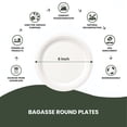 thumbnail image 5 of FPN Disposable Round Plates, 6 in, 250-Pack, Sugarcane, Compostable, Microwave-Safe for Events & Partiesngs, Events, 5 of 9