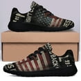 thumbnail image 3 of Jesus Isn't Coming Back Jesus Is American flag Shoes Sneakers Black Size 5, 3 of 7