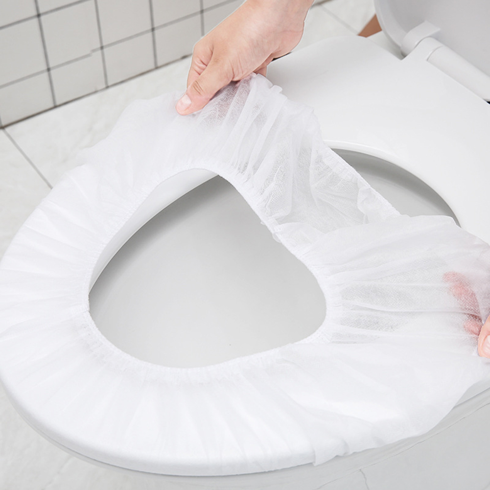 10Sheets Disposable Toilet Seat Lid Cover Mat Travel Waterproof Potty