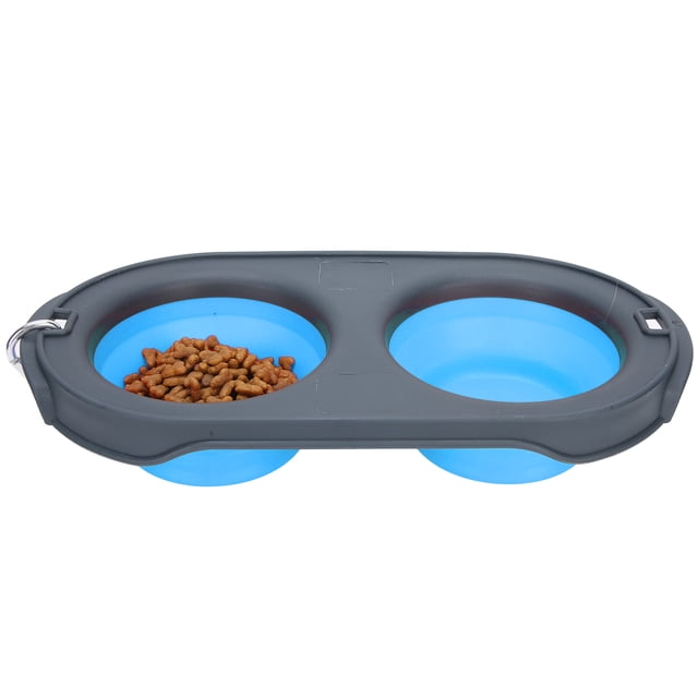 Tazones para perros de vije, Alimento de Agua Doble de Mascotas Tazón Portátil para perros Plegables Cuenco de Mascastas Portáles Para Caminar por Mascotas,