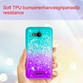 thumbnail image 3 of SOATUTO For Alcatel Tetra 5041C Phone Case Glitter Case Gradient Quicksand Series TPU Bumper Cushion Reinforced Corners Protective Bling Liquid Girls Women Case for Alcatel Tetra 5041C - Green+Purple, 3 of 6