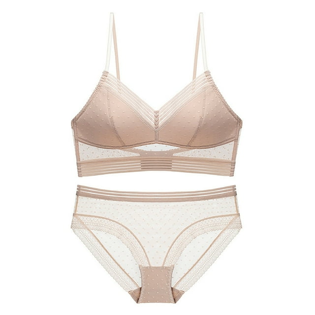 Soutien-gorge Sans Armature pour Femmes Ensemble Soutien-Gorge Léger et Culottes Confort Décontracté