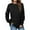 Black, variant on Fesfesfes Women Flannel Shirt Fashion Fall Winter Solid Round-Neck Pullover Long Sleeve Tops Under $10