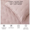 thumbnail image 6 of Chezmoi Collection Milo 3-Piece Soft Cooling Bamboo Fiber Cross-Stitch Quilted Coverlet Set (King, Woodrose), 6 of 9