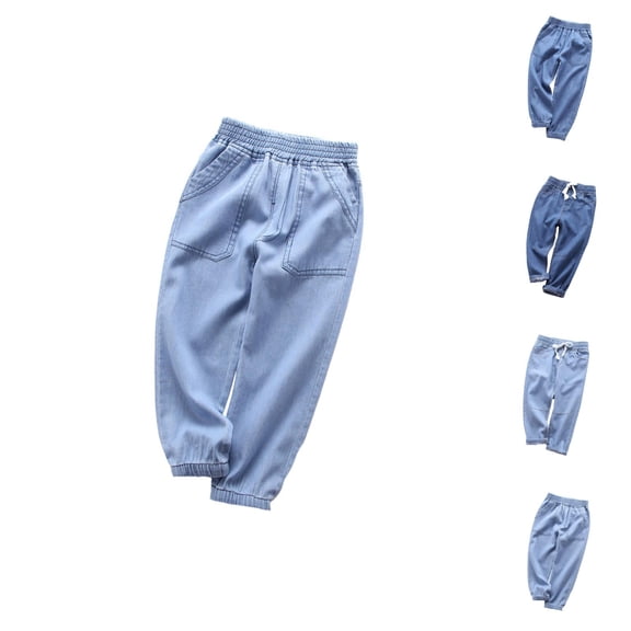 5t Pants Boys Spring/Fall Denim Jeans Ages 2-12 – Big Kids Loose Fit Casual Long Pants, Versatile Everyday Children’s Jeans, Ideal for School & Weekend Wear
