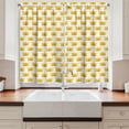 thumbnail image 2 of Ambesonne Crown Kitchen Curtains, Graphic Royal Items Symmetry, 55"x45", Yellow Orange and White, 2 of 3
