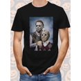 thumbnail image 1 of Camiseta de Halloween - Diseño inspirado en Michael Myers y Jason Voorhees, manga corta informal, cuello redondo, para ocasiones deportivas y festivas, ropa deportiva | Estampado humorístico | Cómoda, 1 of 6