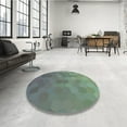 thumbnail image 4 of Ahgly Company Machine Washable Indoor Round Transitional Carbon Gray Area Rugs, 3' Round, 4 of 7