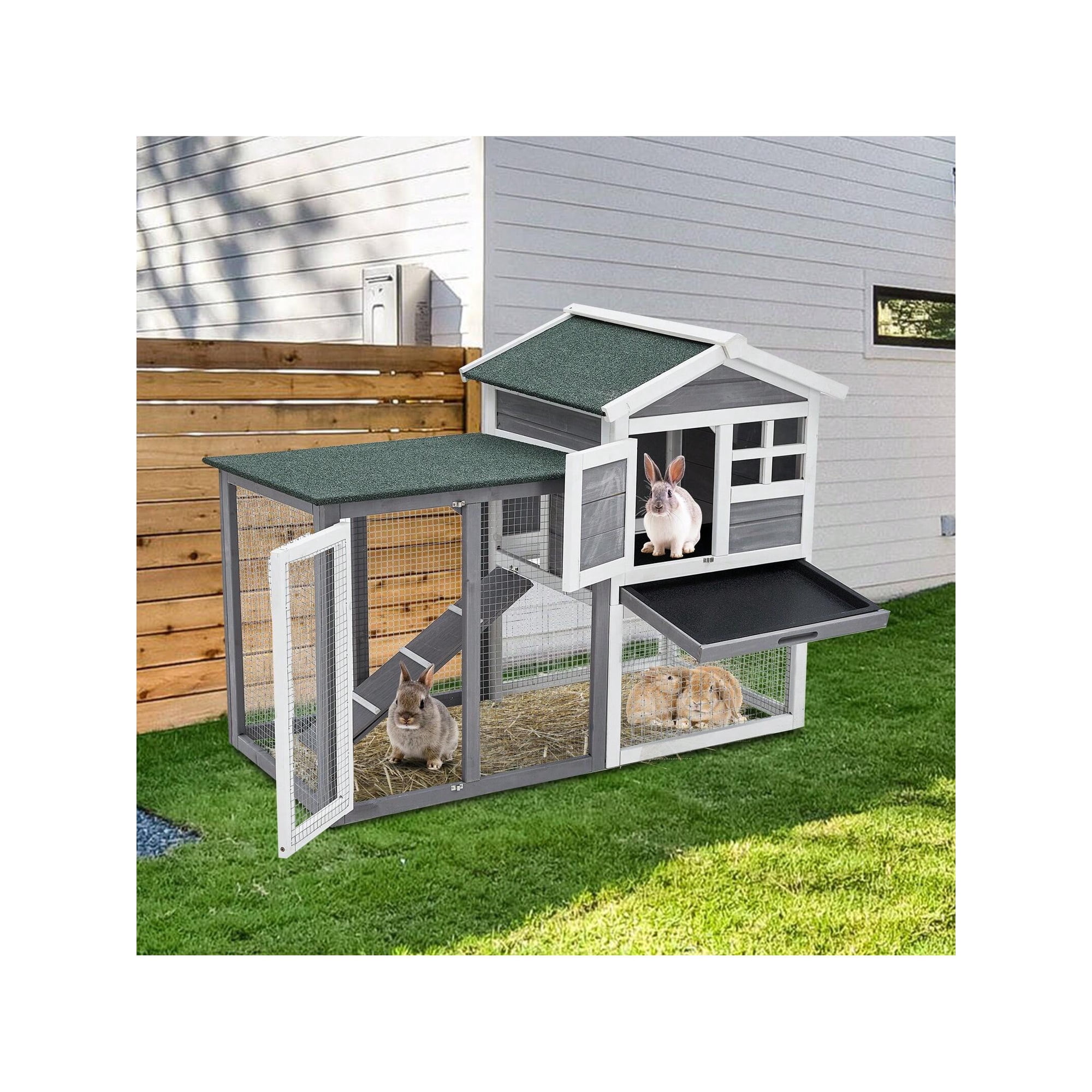 Rabbit Hutch Indoor Outdoor Bunny Cage Rabbit Hutch Wood House Pet Cage For Small Animals