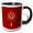 Black/White, variant on 3drose, Sign of Pig in Chinese on Gold Look Diamond Shape, Elegant Tassel, Red, 11oz Two-tone Black Mug