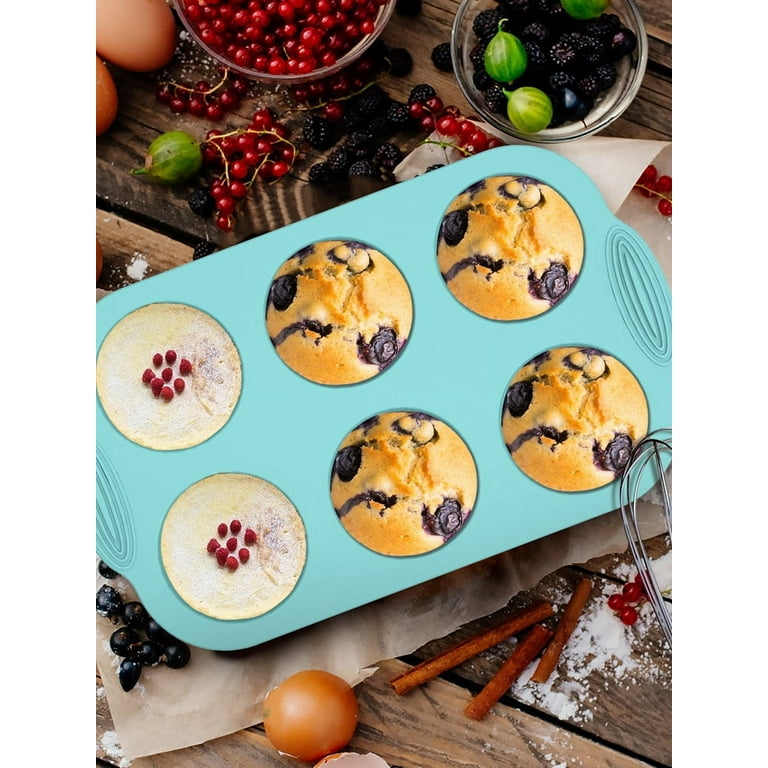 Jetcloudlive 3-Piece Silicone Muffin Pan Set, 6-Cup photo 5