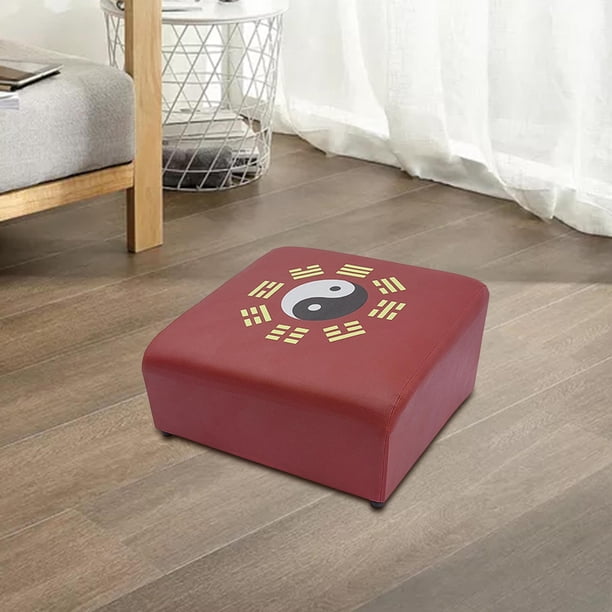 Cojín de meditación tipo puf tatami antideslizante, elegante cojín de suelo de madera de cuero sintético, asiento de meditación para adultos, sala de Estilo B