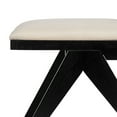 thumbnail image 6 of Christopher Knight Home Mid-Century Modern Rattan Dining Chairs, Solid Wood Frame, Upholstered Seat, Black, Set of 2, 6 of 13