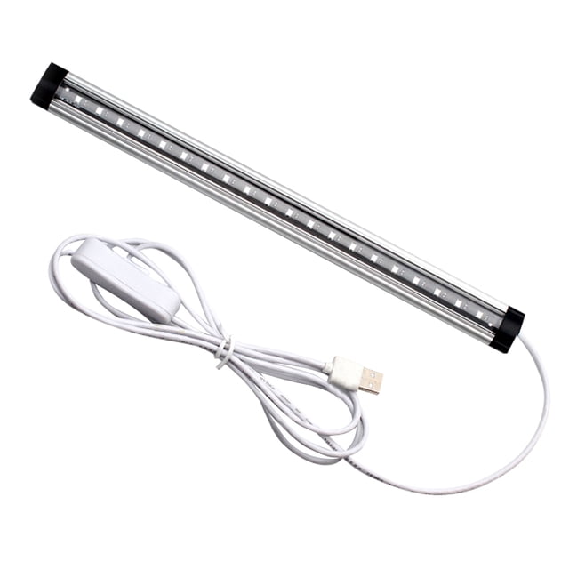 Yuarrent Tubo de luz LED UV, aleación de aluminio alimentada por USB, 20 cuentas LED, lámpara de limpieza de habitación, luz púrpura, tubo de luz Iluminación y accesorios Yuarrent HA5003-00B
