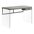 thumbnail image 2 of Home Work Desk With 48" Length, Grey Laminate, Clear Tempered Glass, Modern Storage Area, 48"l, Office, 2 of 2