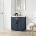thumbnail image 3 of Altair Gavino 30" Wood Vanity in Royal Blue with Composite Stone Top No Mirror, 3 of 13