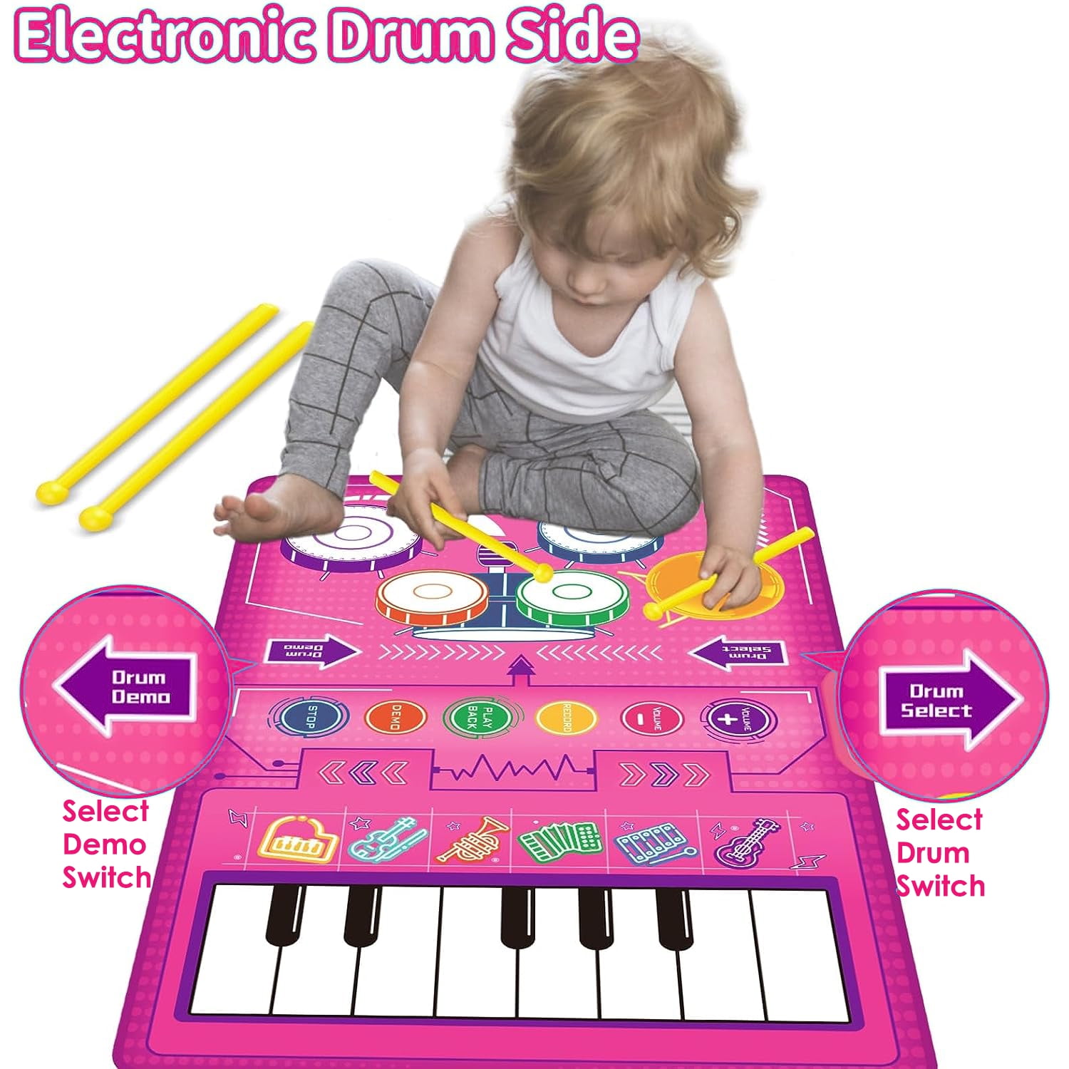 1 Year Old Girl Gifts, Piano Mat Baby Toys for 1 Year Old Girl, 2