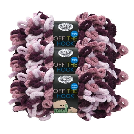 UPC: 0842093117926 | Lion Brand Yarn Off the Hook Grape Soda Loop Jumbo Polyester Multi-color Yarn 3 Pack