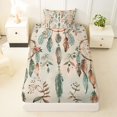 thumbnail image 3 of Homewish Vintage Bohemian Dreamcatcher Twin Sheets,Green Feathers Bedding,3 Pieces,1 Fitted Sheet and 1 Pillowcase, 3 of 6