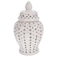 thumbnail image 2 of Jarrón de cerámica moderno con diseño de jengibre y ajo, con flores artificiales, para arreglos florales., 2 of 7