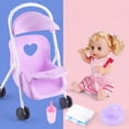 thumbnail image 4 of Muñeca para niñas con accesorios para muñecas bebé con cochecito Púrpura Sunnimix muñeca niña con cochecito, 4 of 8