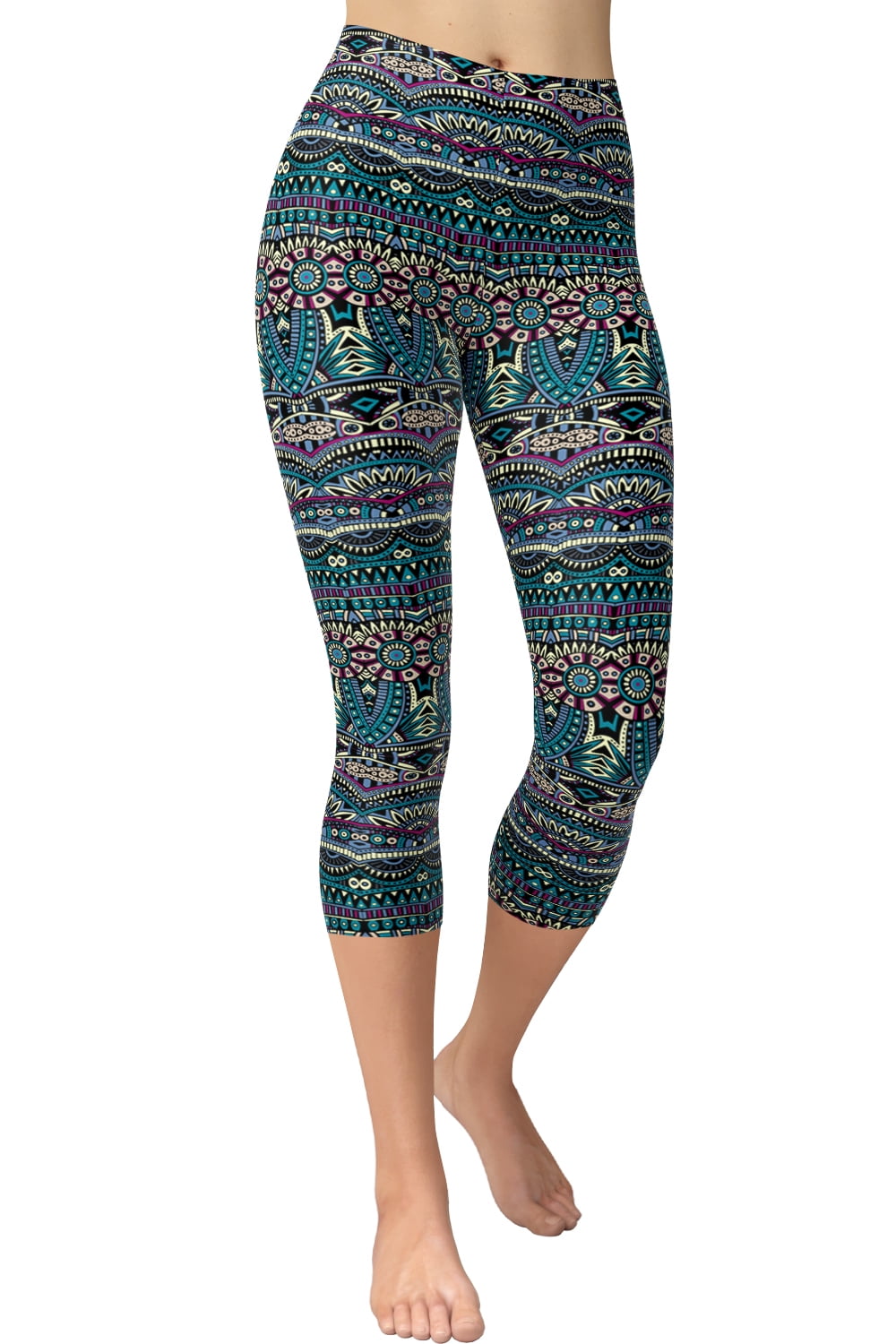 VIV Collection PLUS SIZE Printed Brushed Capris (Atlantis) - Walmart.com