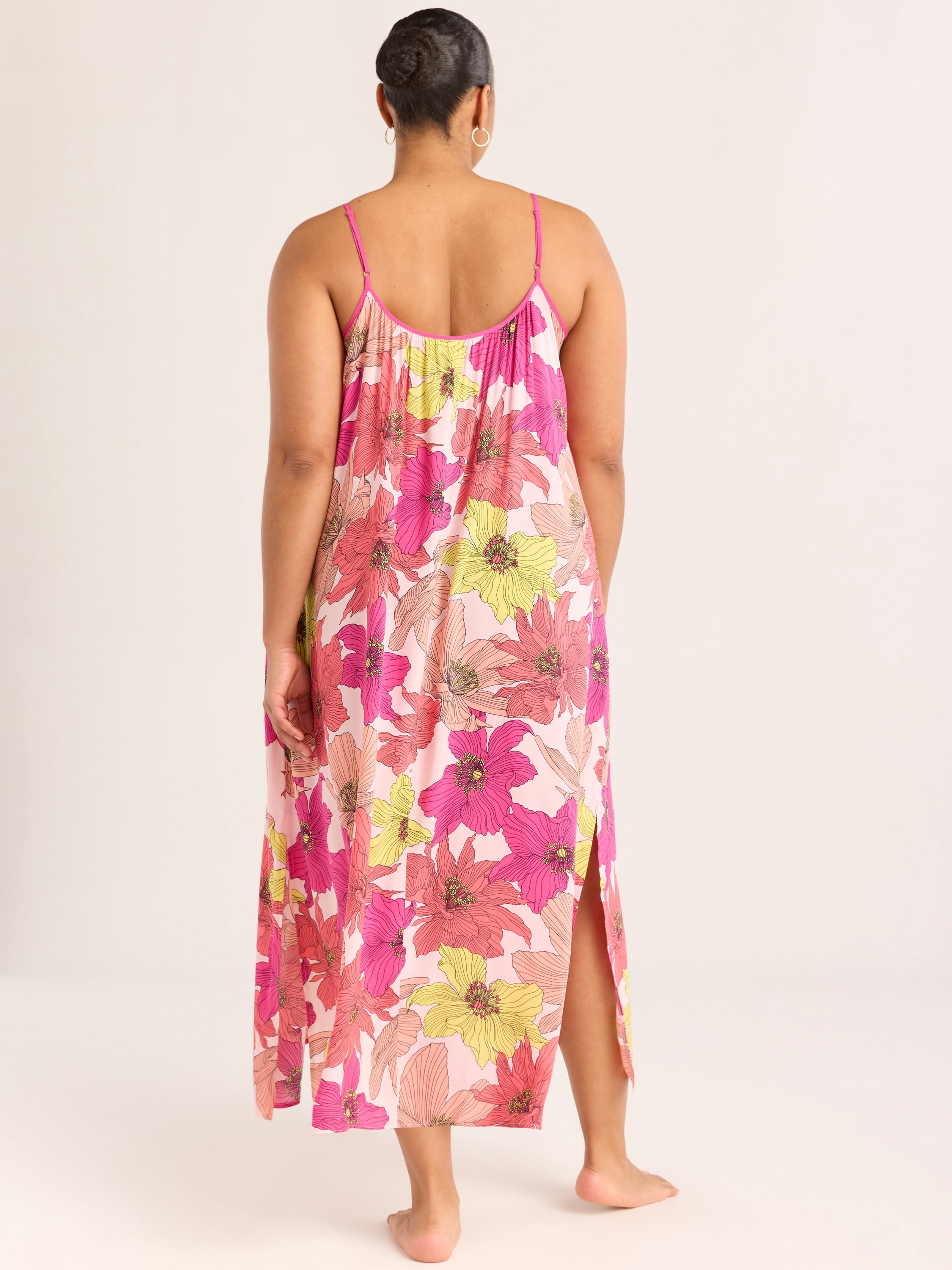 Joyspun Women’s Sleepwear Woven Strappy Maxi Nightgown, Sizes S-4X