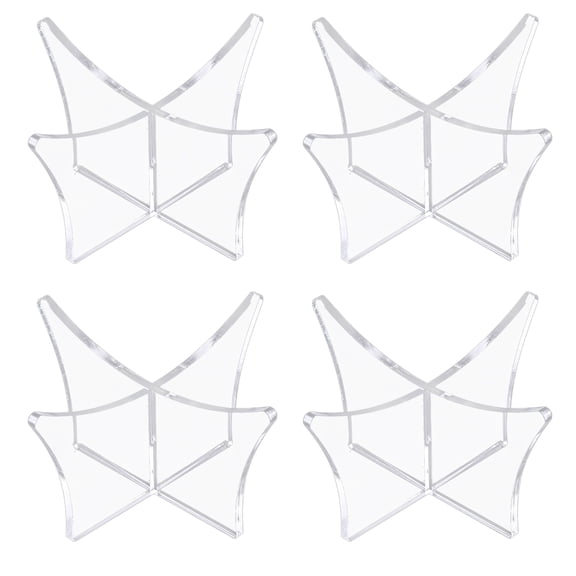 4 Pack Acrylic Football Display Stand, Game Sport Ball Holder Stand, Clear Baseball Soccer Ball Stands for Display Basketball Softball Volleyball Rugby Bowling
