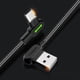 thumbnail image 1 of Cable de datos tipo C de doble codo con luz para teléfono móvil Huawei Android, cable de carga de nailon trenzado, 1 of 4