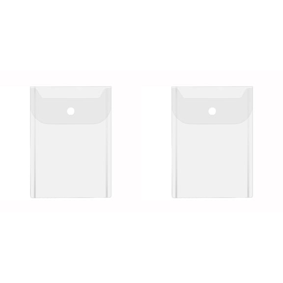 2 Pcs Clear Envelope Pouch 7 X 5 Inch Clear Plastic Envelope Pouch with Snap Closure Waterproof Plastic Envelopes for Office School Documents Sticker, Photo Storage Folder, Receipt Holder