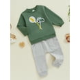 thumbnail image 3 of Suealasg Baby Boys Birthday Outfits Toddler Boys Fall Winter 2Pcs Clothes 1T 2T 3T Long Sleeve Crew Neck Car Print Sweatshirt Sweatpants Sets, 3 of 8