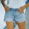thumbnail image 2 of Honeeladyy Discount Women's Summer Casual Straight Pants Mid Waist Washed Denim Shorts Women Denim Shorts, 2 of 9