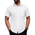 thumbnail image 1 of Vestido Shirt Alimens & Gentle de manga corta para hombre, color blanco, 1 of 6