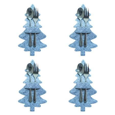 

Fovolat Christmas Tree Cutlery Bag Christmas Tree Knives and Fork Bag Set of 4 Christmas Silverware Holders Stocking Cutlery Bags Set for Christmas Party Dinner Table Supplies dependable