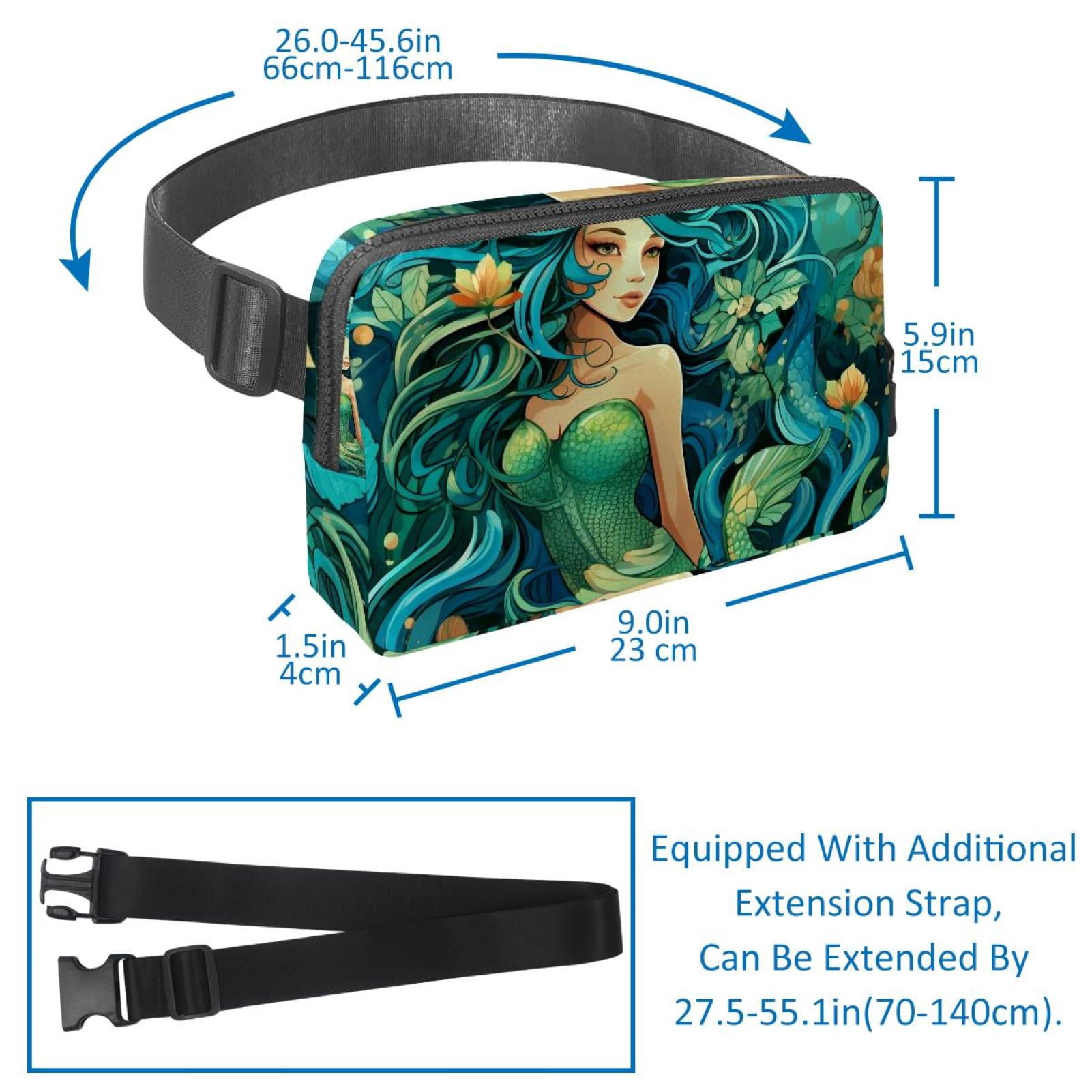 Mermaids Crossbody Bag Waist Pack Waist Bag Lightweight Adjustable with Extension Strap Unisex Fanny Pack