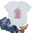 thumbnail image 4 of ORT Womens American Flag Shirt July 4th T-Shirt USA Flag Stars Stripes Graphic Short Sleeve Casual Tops(Z4-White,XXL), 4 of 5