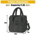 thumbnail image 2 of Bolsa de Almuerzo Térmica de 12.5 QT con Doble Compartimento y Diseño Acogedor, Ideal para Trabajo, Escuela o Picnic, Negro, 2 of 8